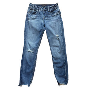 Silver Jeans Blue Boyfriend Distressed Denim